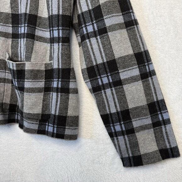 Tahari Sweater Blazer Women’s XL Multicolor Gray Plaid Business Casual Office - Picture 7 of 16